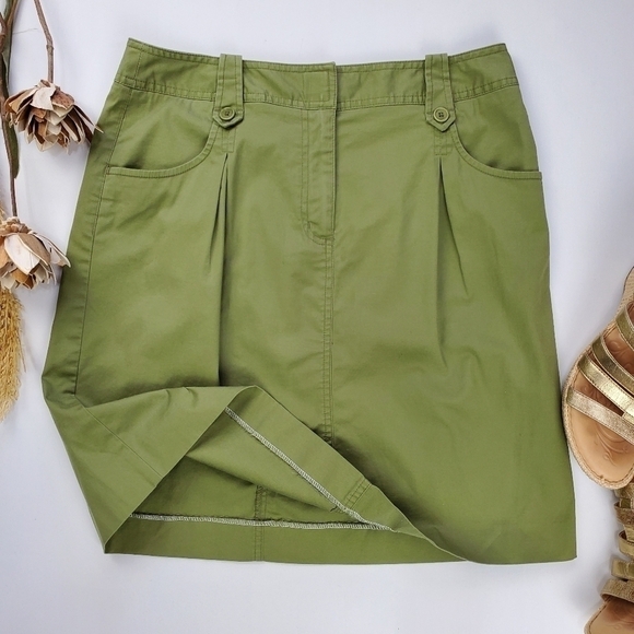 Talbots Stretch Green Skirt Size 8 - Picture 9 of 13